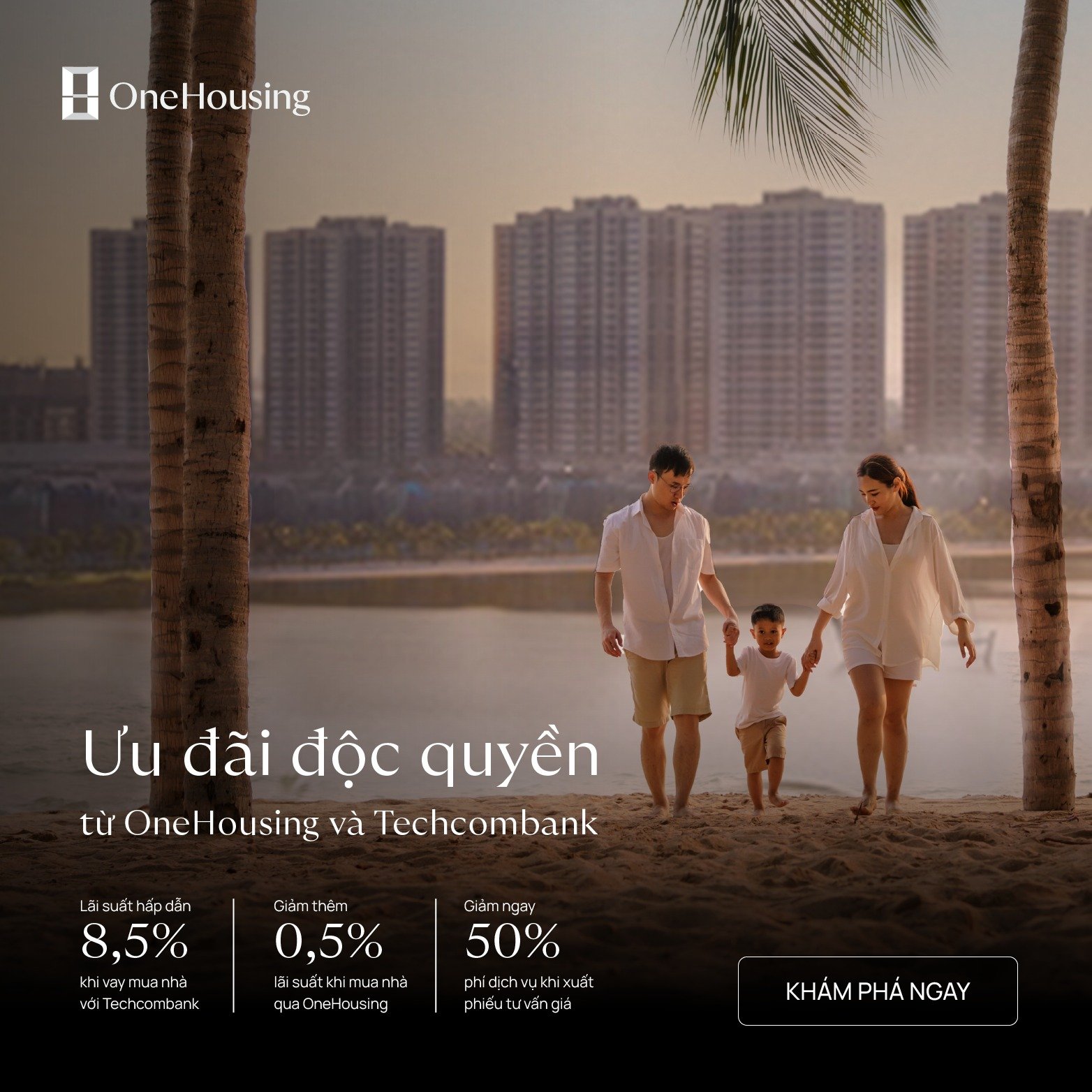 Chương trình ưu đãi độc quyền từ OneHousing & Techcombank