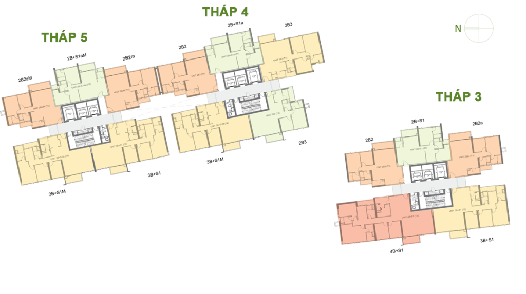 Mặt bằng tháp T3, T4, T5 - Gia đoạn 1 dự án Riviera Point