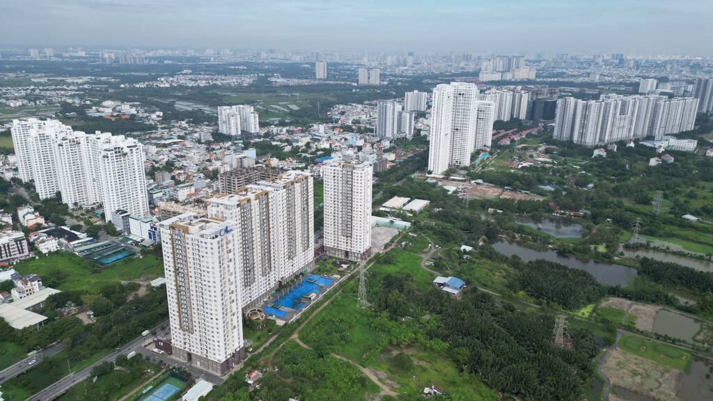 Huyện Nhà Bè đang trong quá trình đô thị hóa nhanh (Ảnh: Anh Tú)