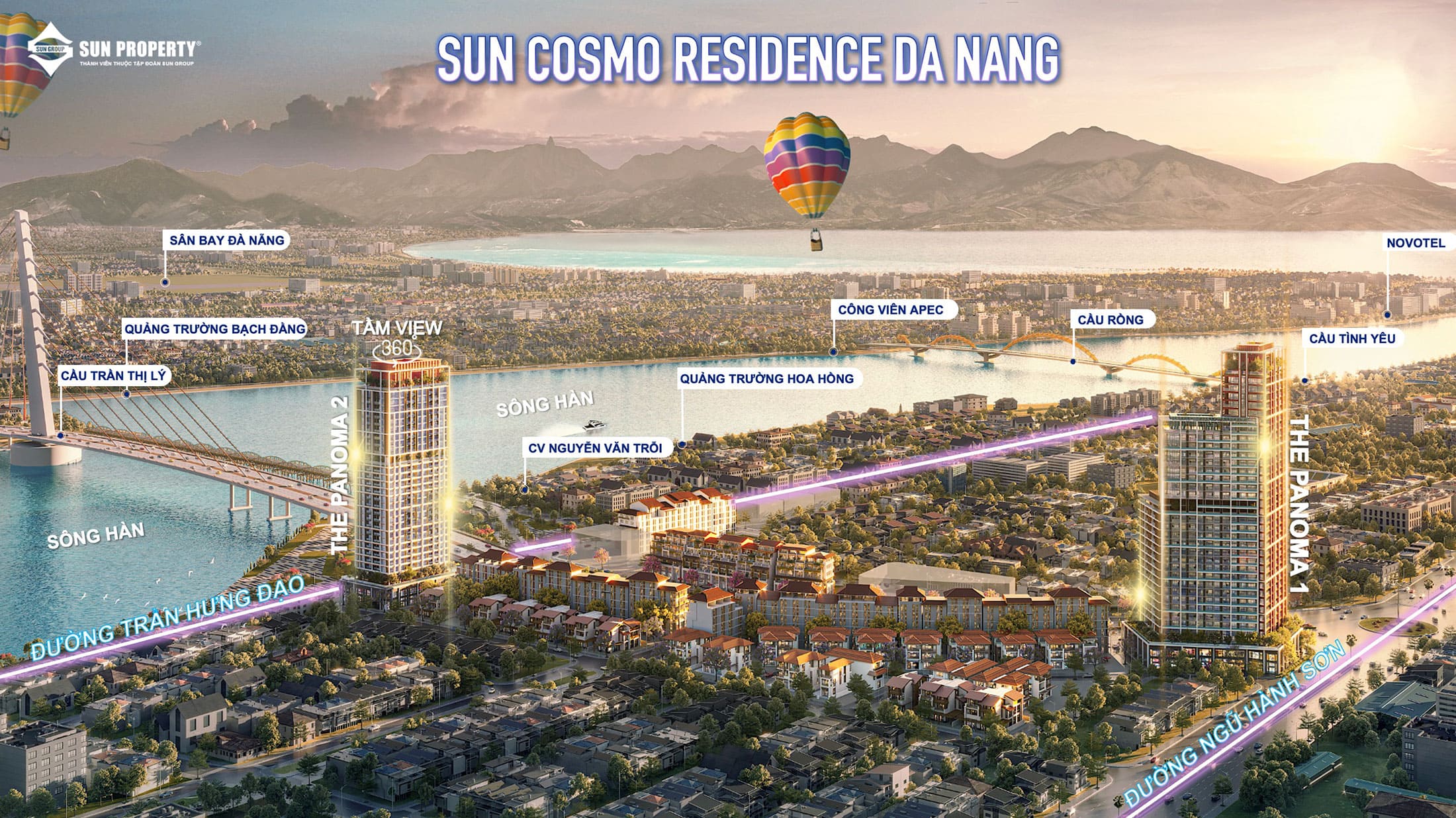 Sun Cosmo Residence Đà Nẵng giúp cư dân kết nối thuận tiện đến nhiều đia điểm nổi tiếng tại Đà Nẵng