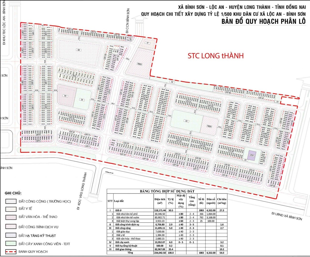 Bản đồ phân lô dự án đất nền STC