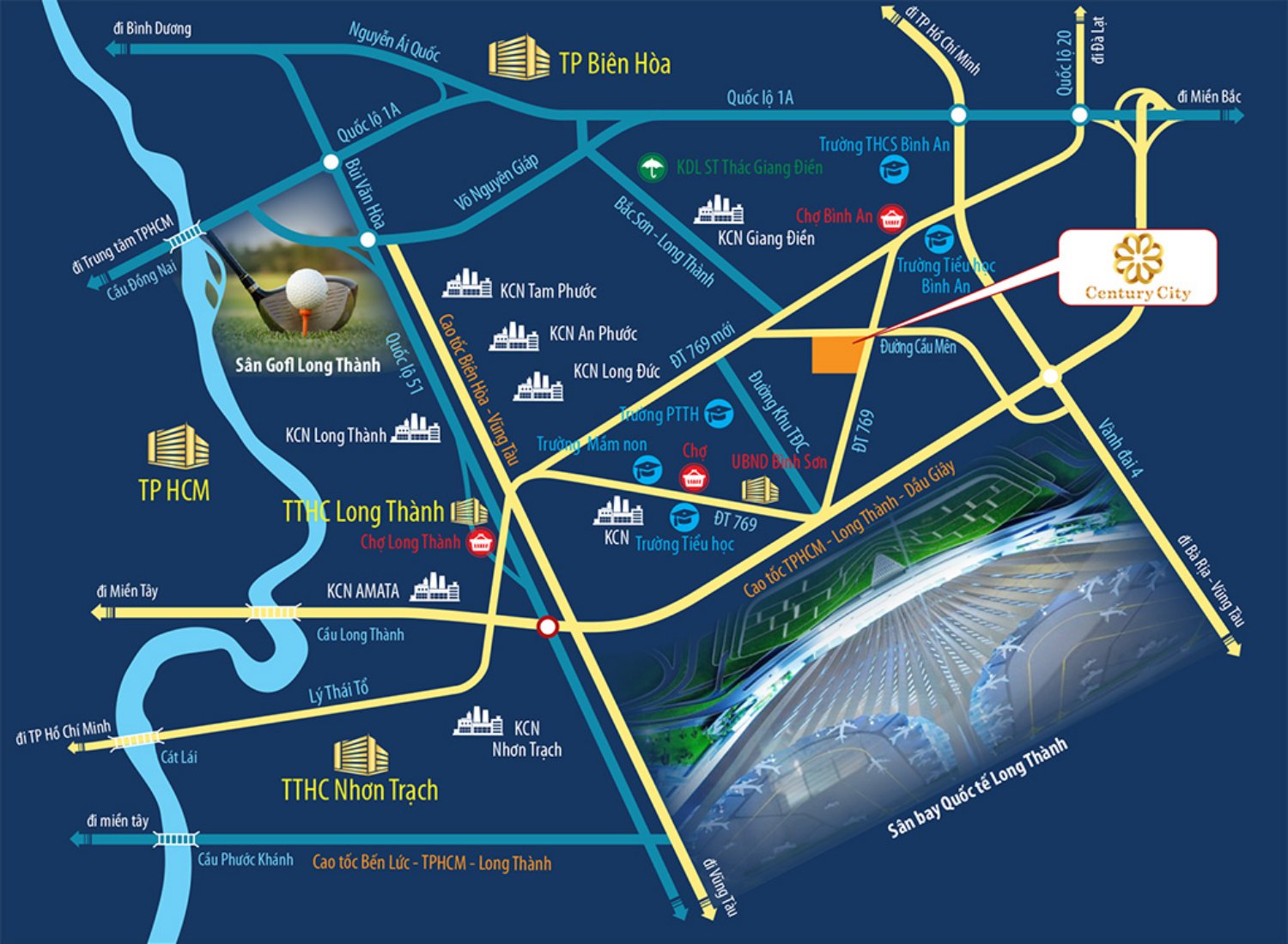 các dự án BĐS Long Thành - Century City Kim Oanh