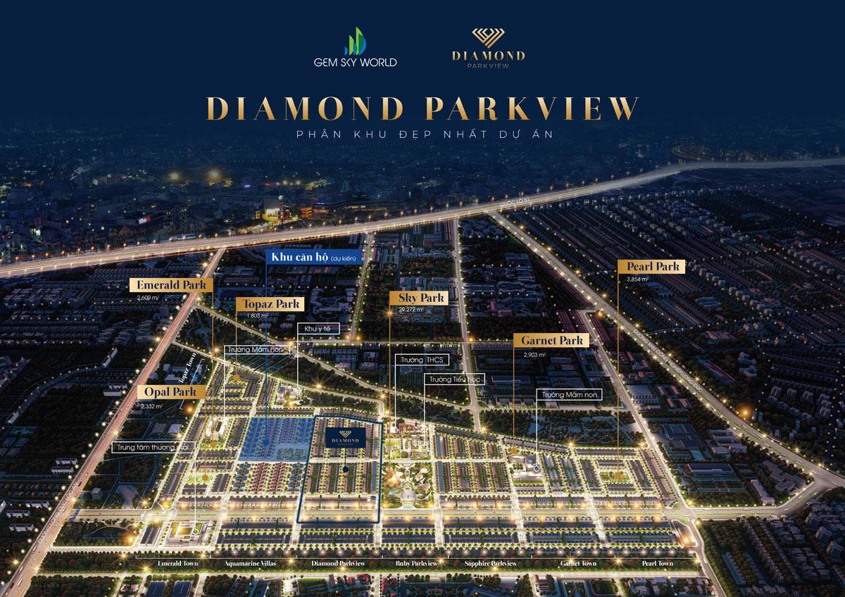 Diamond Parkview - Gem Sky World Đất Xanh - các dự án BĐS Long Thành