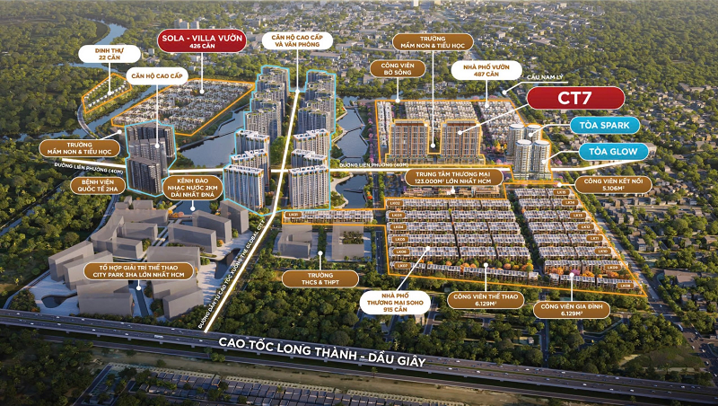 Vị trí phân khu LUMIÈRE Midtown Thủ Đức (CT7)