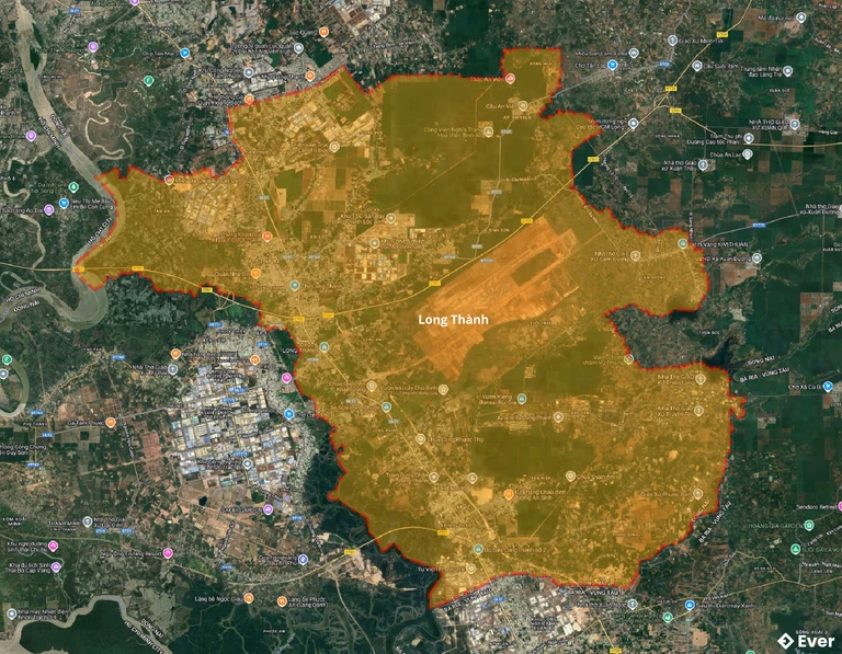 Bản đồ vệ tinh huyện Long Thành