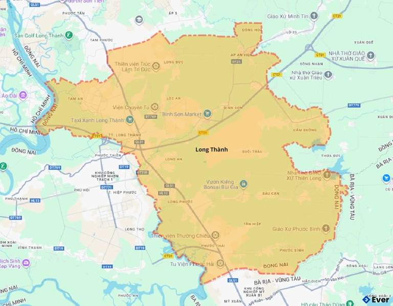 Bản đồ giao thông huyện Long Thành