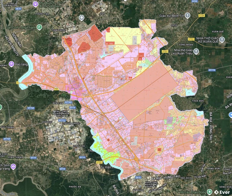 Bản quy hoạch đất huyện Long Thành