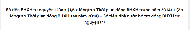 Cách tính bảo hiểm xã hội 1 lần đối với BHXH tự nguyện