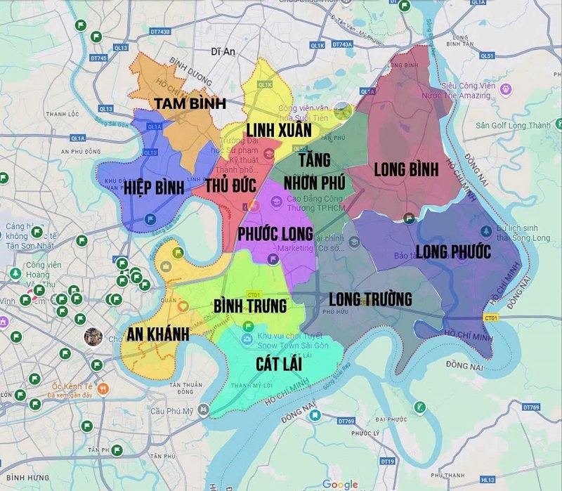 12 phường mới của TP Thủ Đức sau sáp nhập