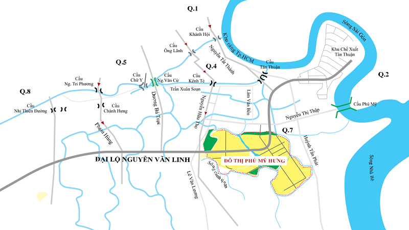 Vị trí KĐT Phú Mỹ Hưng