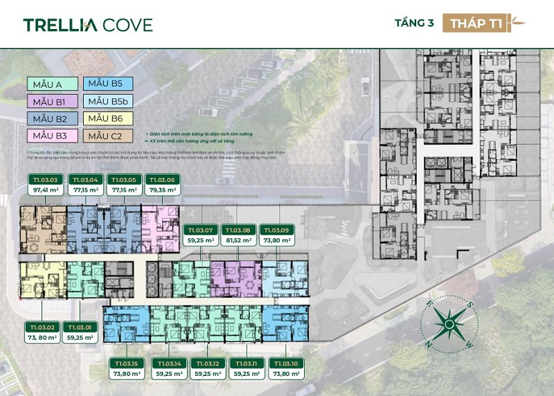 Mặt bằng tầng 3 tháp T1