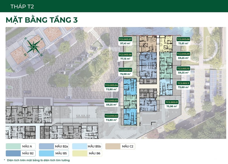 Mặt bằng tầng 3 tháp T2