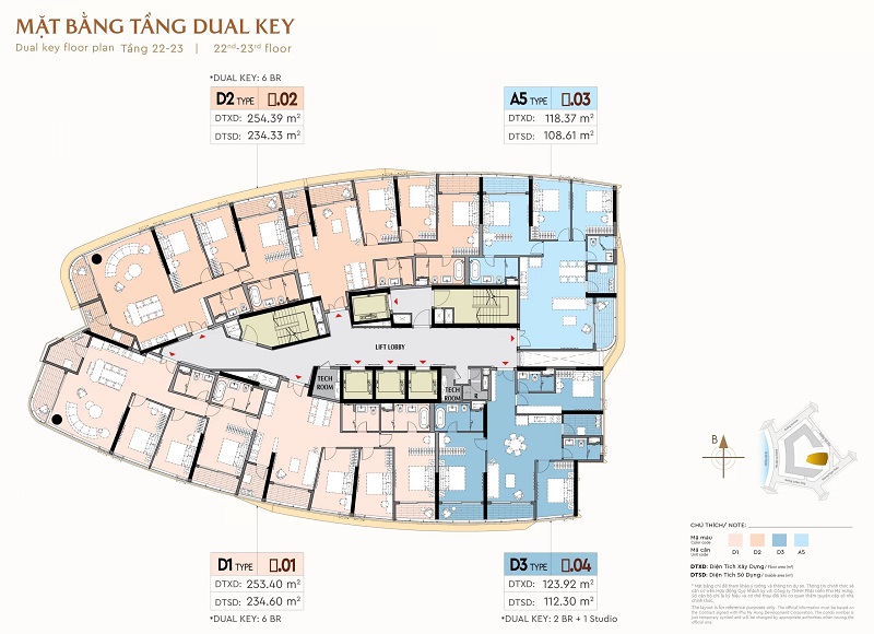 Mặt bằng tầng 22-23