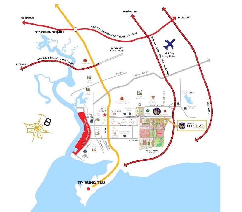 Vị trí Khu đô thị mới Phú Mỹ Bà Rịa Vũng Tàu