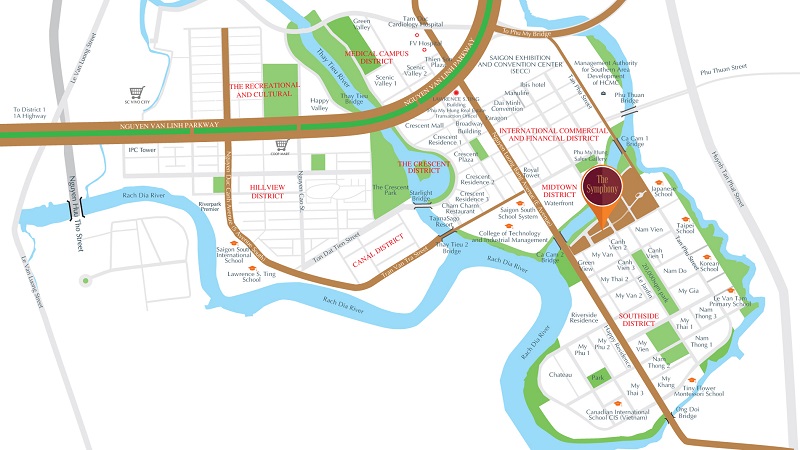 Vị trí The Symphony Phú Mỹ Hưng