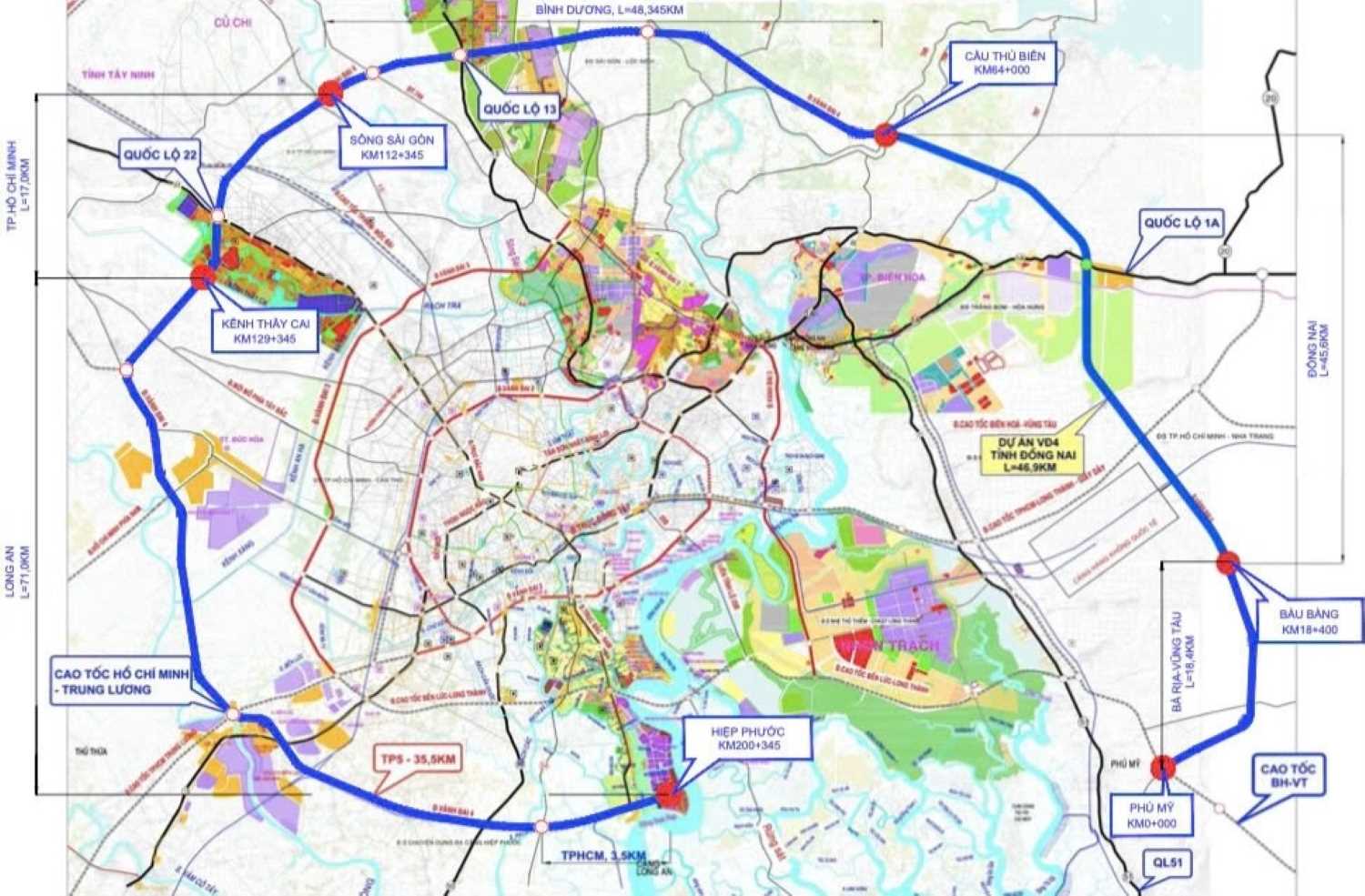 Phối cảnh Vành đai 4 TPHCM. Ảnh: Sở Xây dựng TPHCM